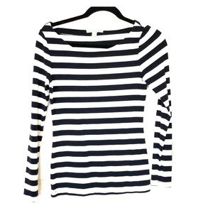 XS Navy Striped Long Sleeve Tee